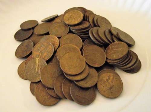 Lot of 100 x 1 cent coins