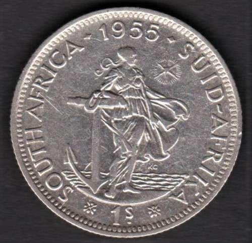 1955 1 Shilling 50% silver