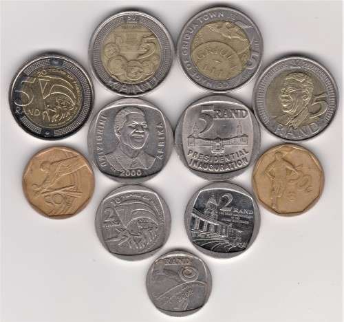 Complete set of Commemorative Circulation SA Coins - Bid per Set of 11