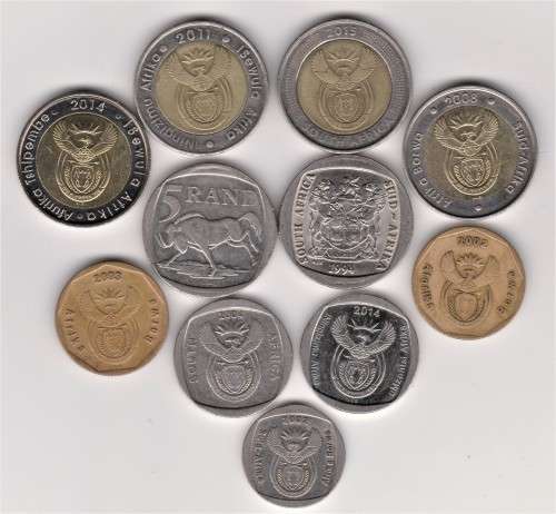 Complete set of Commemorative Circulation SA Coins - Bid per Set of 11