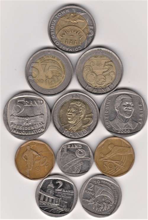 Complete set of Commemorative Circulation SA Coins - Bid per Set of 11