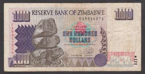 Zimbabwe 100 dollars