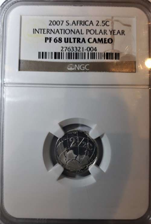 2007 SA Silver Polar Year 2 1/2c Tickey  - PF68UC