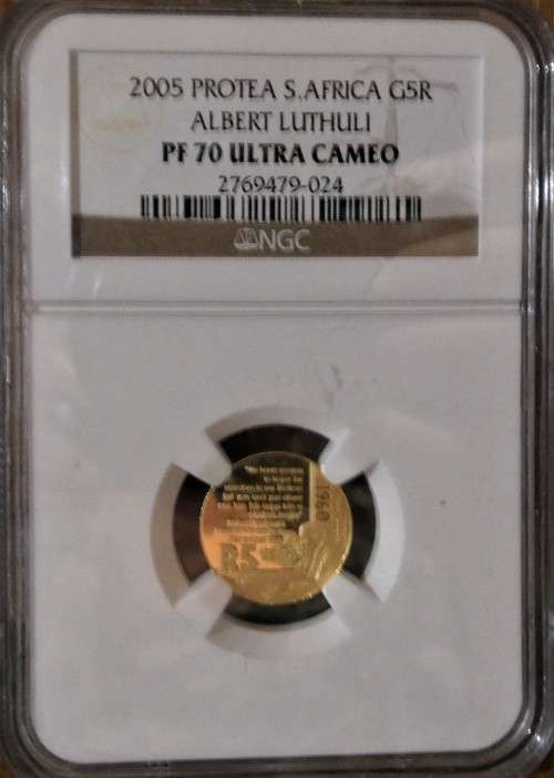 2005 South Africa Gold R5 - Albert  Luthuli - PF70 UC