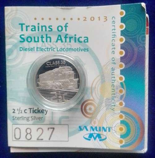 2013 SA Silver 2 1/2c Trains-Diesel Electric Locomotives