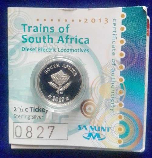 2013 SA Silver 2 1/2c Trains-Diesel Electric Locomotives