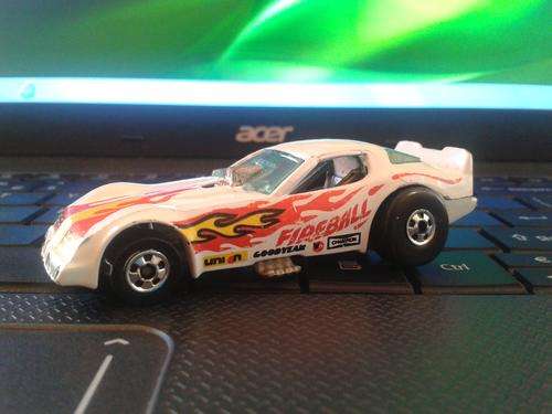 Hot wheels Diecast 1977 Corvette Fireball-White with flames