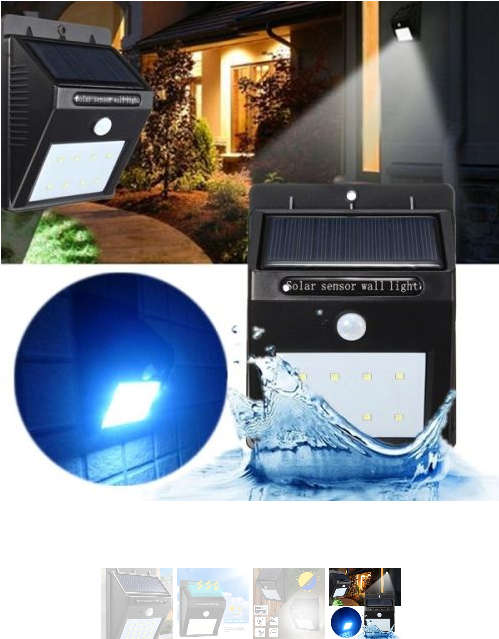 20 LED Solar Power Wall Light, PIR Motion Sensor, Waterproof, Night Sensor & Eco-friendly