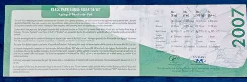 SILVER PROOF SET 2007 - KGALAGADI TRANSFRONTIER PARK ( Peace Park Series Prestige Set )