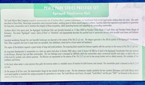 SILVER PROOF SET 2007 - KGALAGADI TRANSFRONTIER PARK ( Peace Park Series Prestige Set )