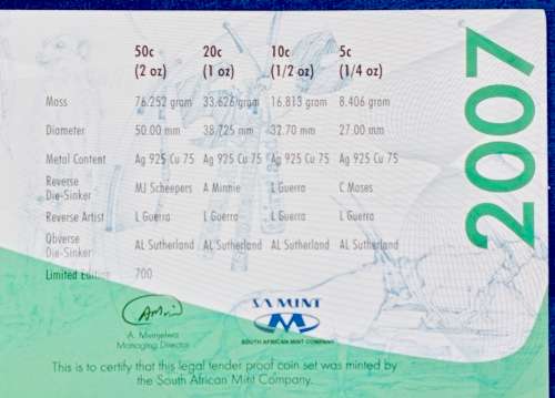 SILVER PROOF SET 2007 - KGALAGADI TRANSFRONTIER PARK ( Peace Park Series Prestige Set )