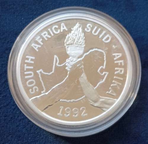 R2 PROOF SILVER COIN - BARCELONA Olympic Games in Spain and the re-admittance of the S A Team.