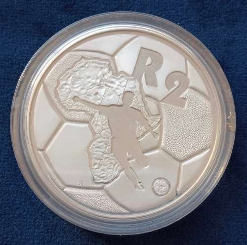 R2 1996 PROOF SILVER COIN - AFRICAN CUP OF NATIONS South Africa team won, nick-named Bafana Bafana.