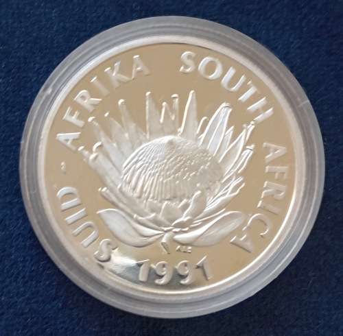 R1 SILVER PROTEA PROOF S A COIN - Nursing