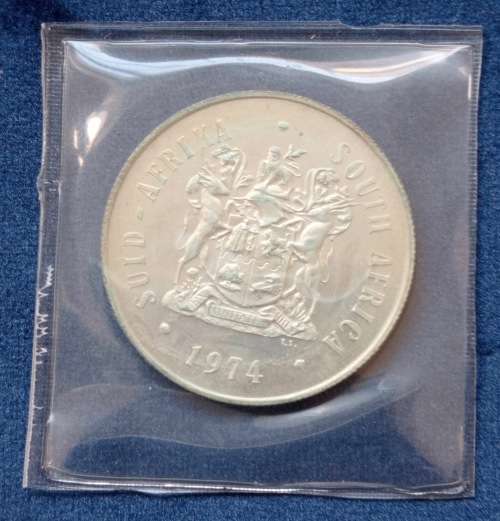 1974 R1 SILVER PROOF COIN - 50 YEAR ANNIVERSARY PRETORIA MINT