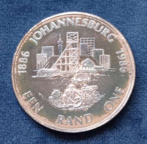 SILVER R1 PROOF COIN 1986, IN A SAM BOX WELL TONED - DIGGER