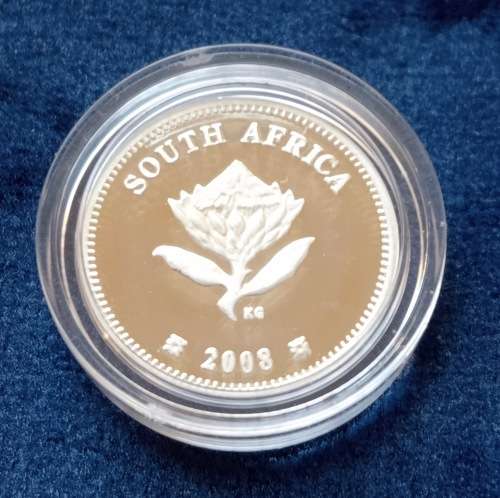 TICKEY 2 1/2c SILVER PROOF 2008 IN SAM POUCH - INTERNAT. POLAR YEAR.SA AGALHUS, Map SA BASE SANAE IV
