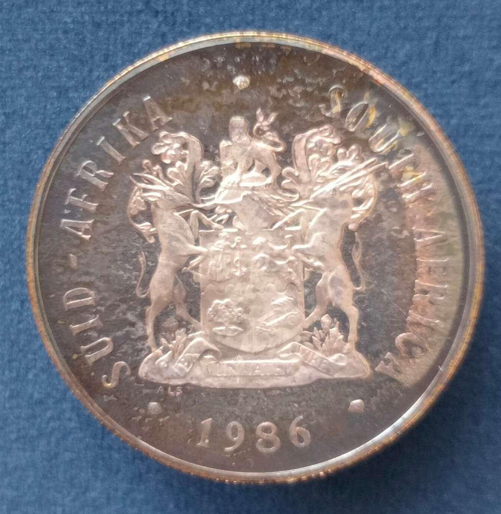 R1 1986 Silver Proof Coin - YEAR OF THE DISABLED