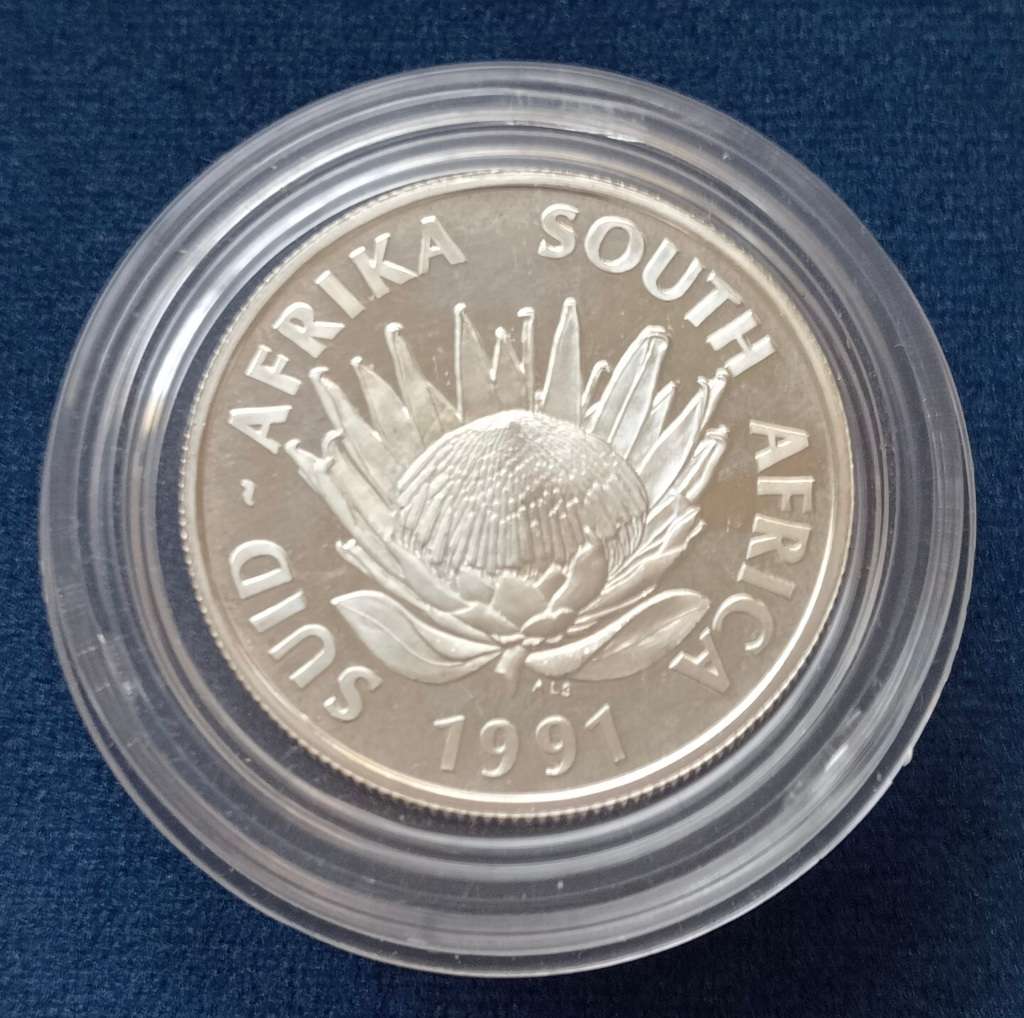 R1 NURSING - 1991 S A SILVER PROTEA PROOF COIN