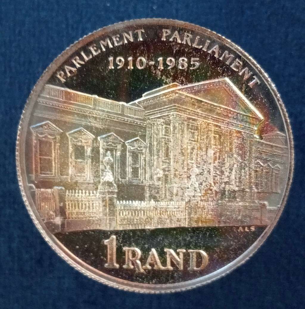 R1 1985 SILVER PROOF COIN PARLIAMENT (1910-1985) IN SAM box