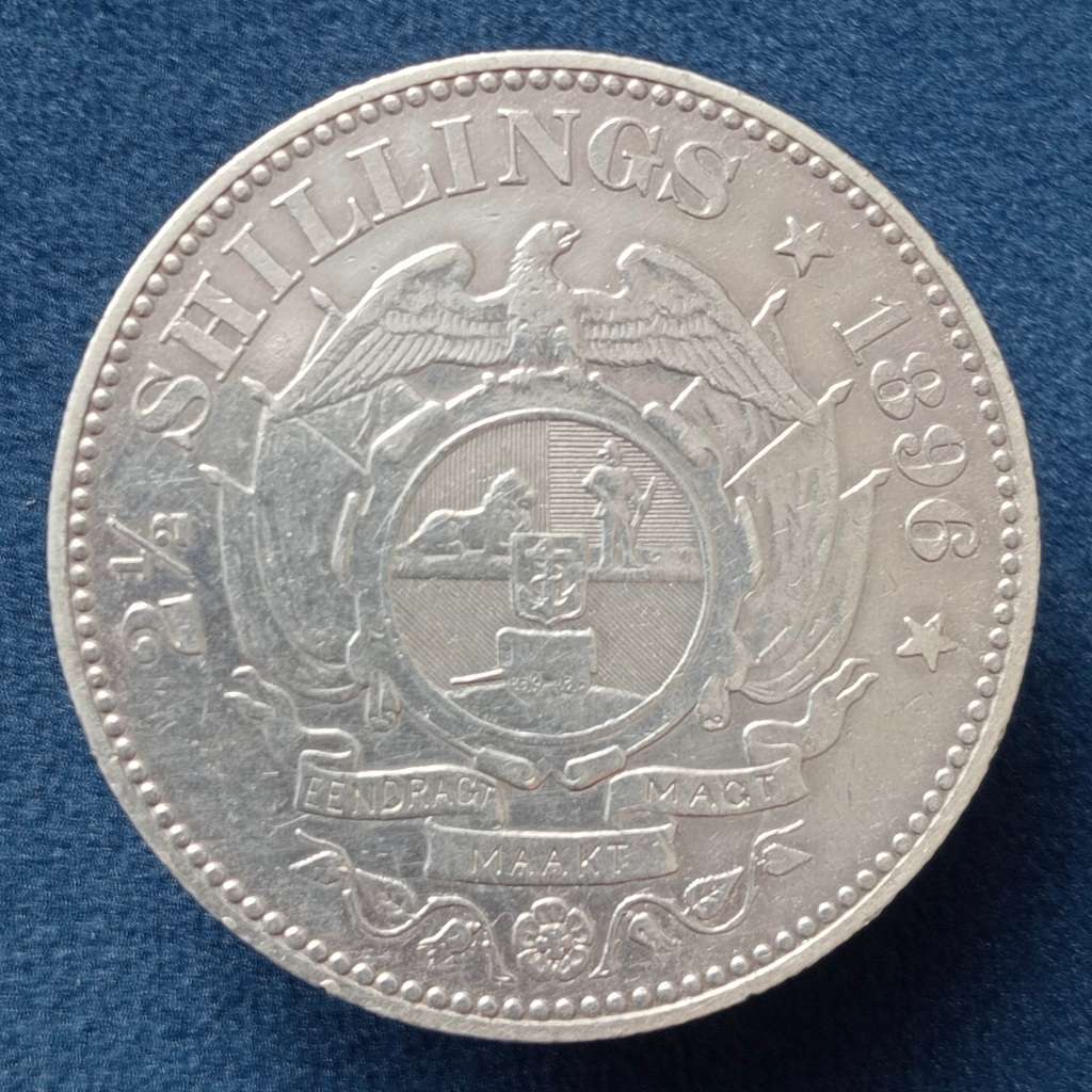 ZAR 1896  SILVER TWO AND HALF SHILLINGS - HALFCROWN