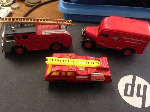 Lot of 3 fire truck and salvage vehicle by Lledo and matchbox