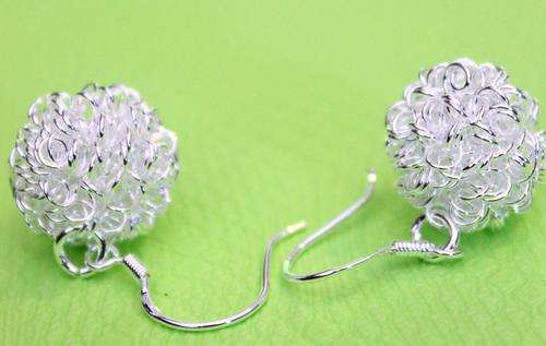 Beautiful silver roseball earrings,  - local stock hot selling!!