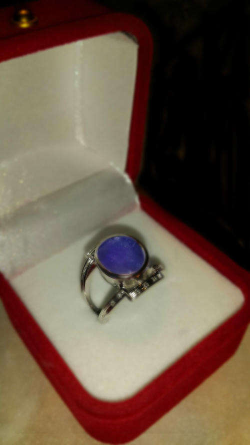 1 of a kind beauty!!! Solid white gold, Diamond and natural sapphire ring 7.75 ct cert-VALUE R 42000