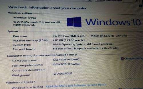 Toshiba Core i5 notebook LED HD  -Bluetooth, wifi  Windows 10 Pro -Tecra M11 series value R 23000