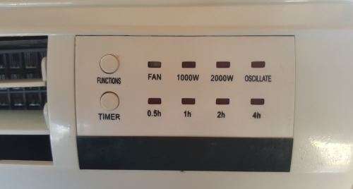 goldair ptc wallmounted fan / heater with timer multi function