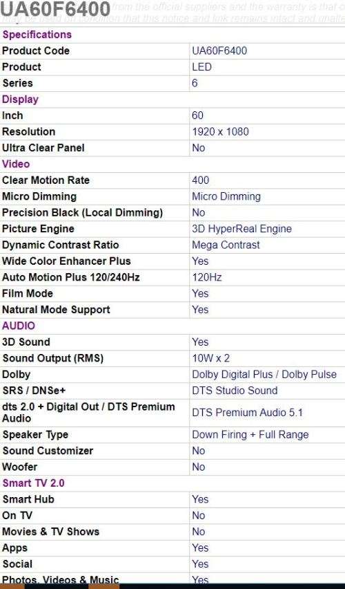very good condition huge 60" FHD LED SMART 3D samsung - late entry