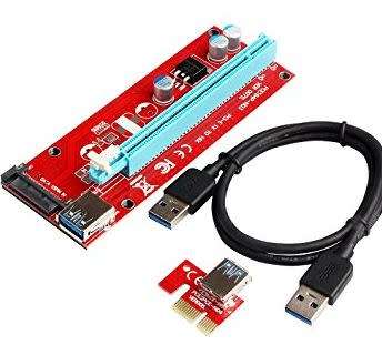 6 x pci express 1x to 16 x card adaptor with usb