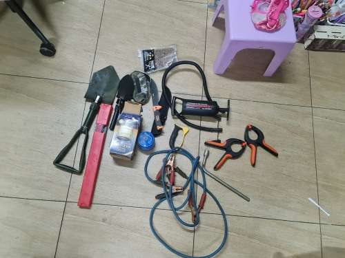 mixed batch of tools for camping