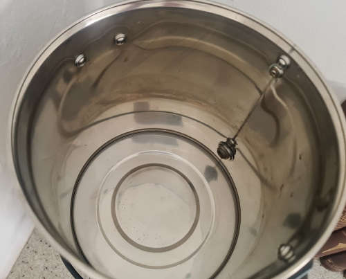 old used gas kettle with urn