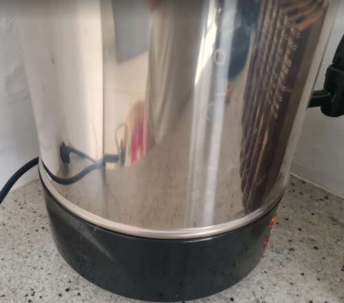 old used gas kettle with urn