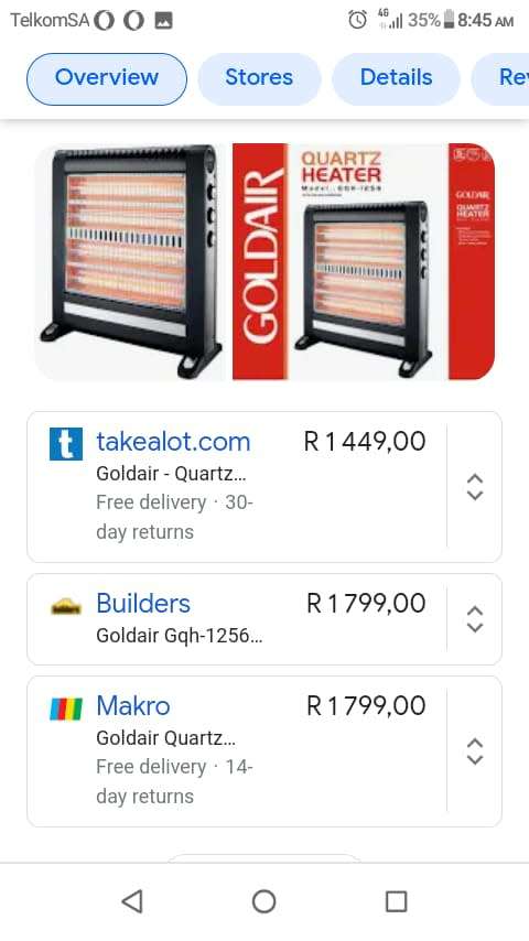 GOLDAIR Quartz heater - with fan and Humidifier