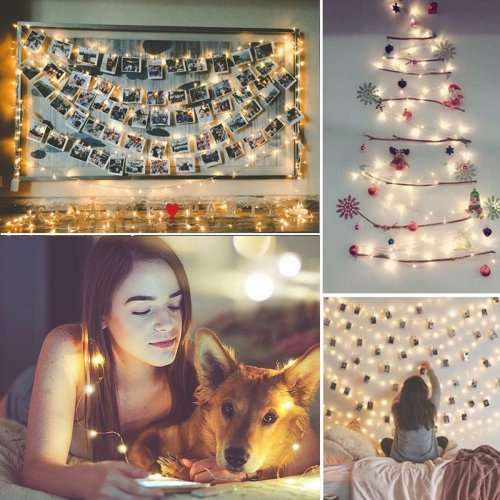 [2 Packs]Solar Lights 100 LED Copper String,Decoration Lights for Gardens,Christmas,Patio,Party