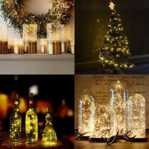 [2 Packs]Solar Lights 100 LED Copper String,Decoration Lights for Gardens,Christmas,Patio,Party