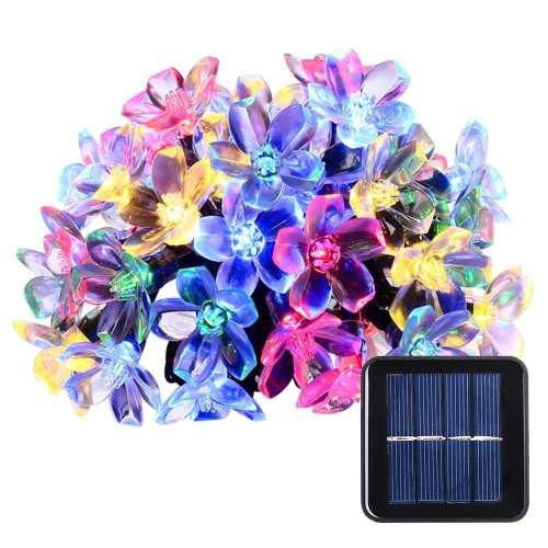 Solar String Lights 50 LED 21ft 8 Modes Blossom Flower Garden Christmas lights Decorations