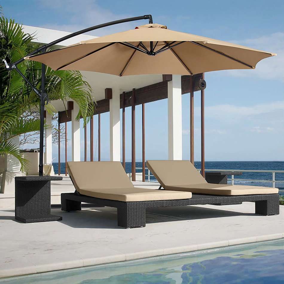10-ft Offset Cantilever Patio Umbrella, Outdoor Hanging Umbrella [New Generation Production]