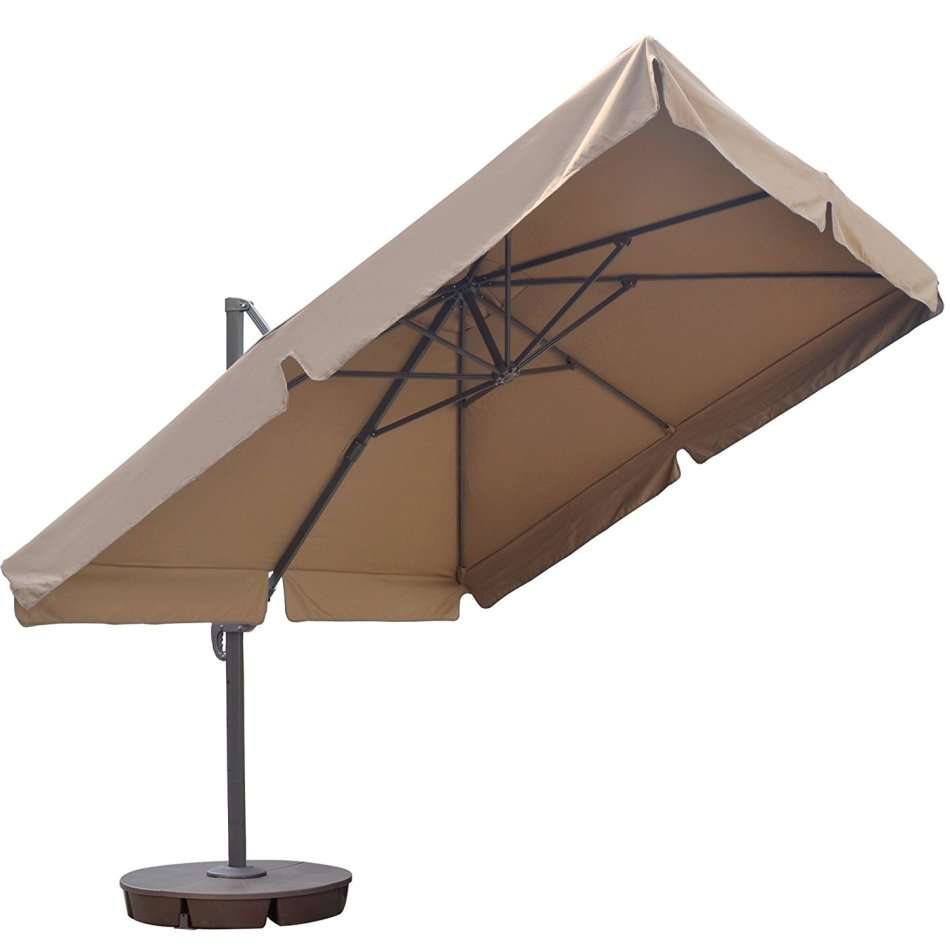Patio Offset Umbrella Garden Outdoor Cantilever Umbrella With Base