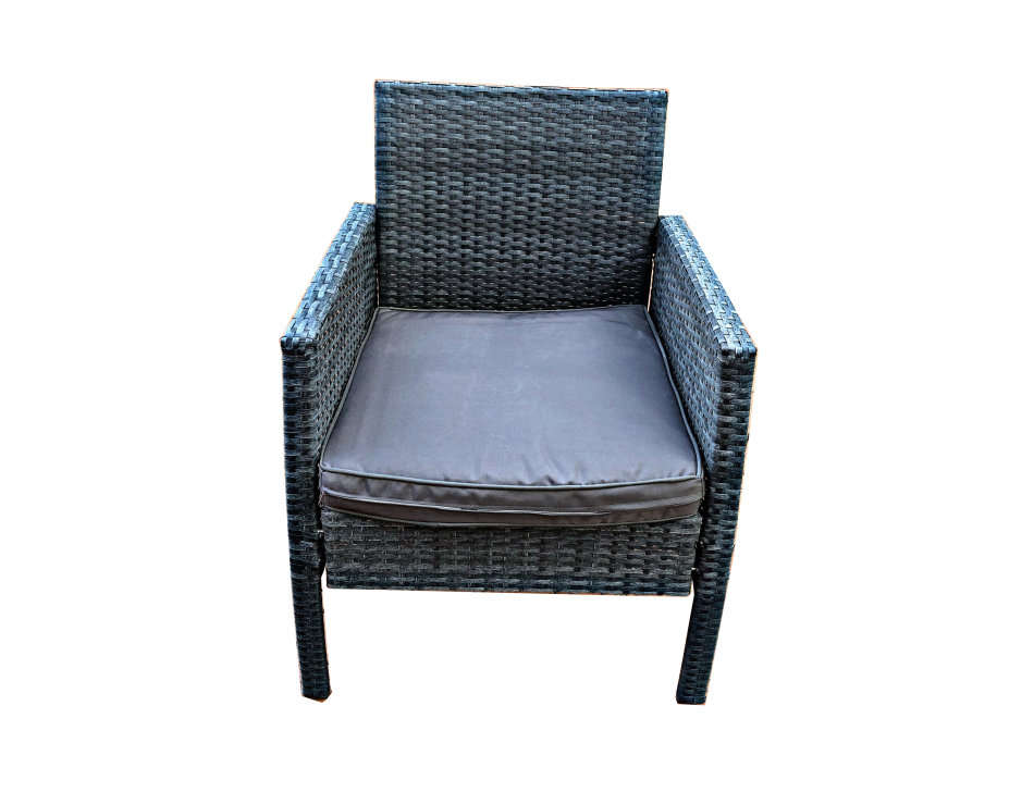 Patio Furniture Ratten Dining Sets 4PCS With Cushion, Outdoor Garden Wicker Sofa