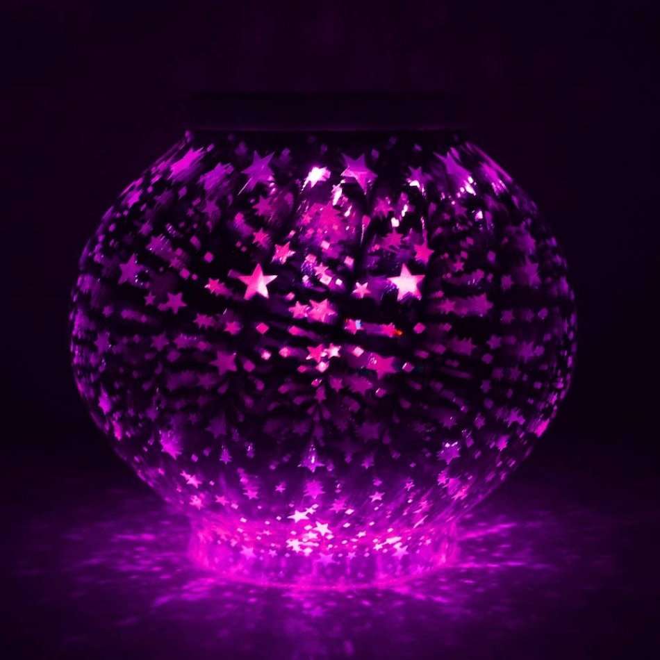 Christmas Lights Color Changing Solar Light Crystal Glass for for Out/Indoor Decorations (Stars)