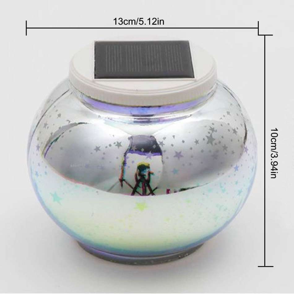 Christmas Lights Color Changing Solar Light Crystal Glass for for Out/Indoor Decorations (Stars)