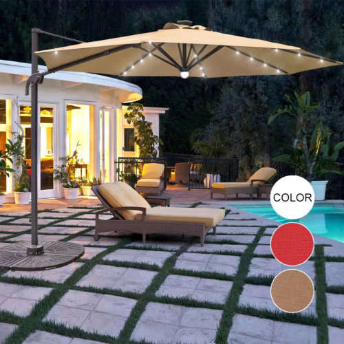 Patio Umbrella with LED Solar Lights