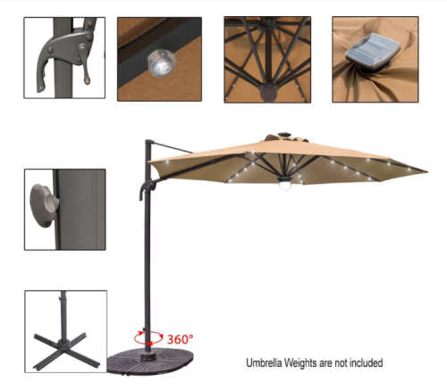 Patio Umbrella with LED Solar Lights