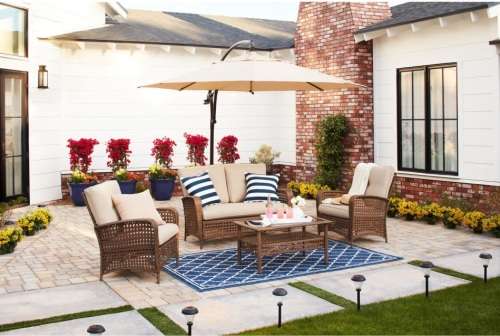 Patio Umbrella with LED Solar Lights