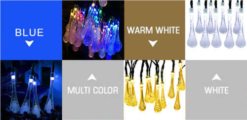 Solar Powered Outdoor Water Drop Lights
