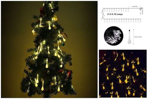 Solar Powered Outdoor Water Drop Lights