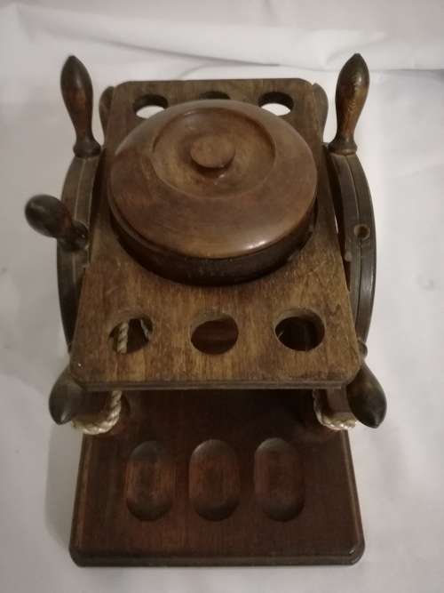 Vintage pipes and tobacco stand.